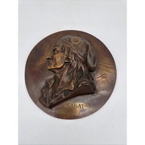Bronze Medallion Jean Paul Marat L'Ami Du Peuple 8.5" Round
